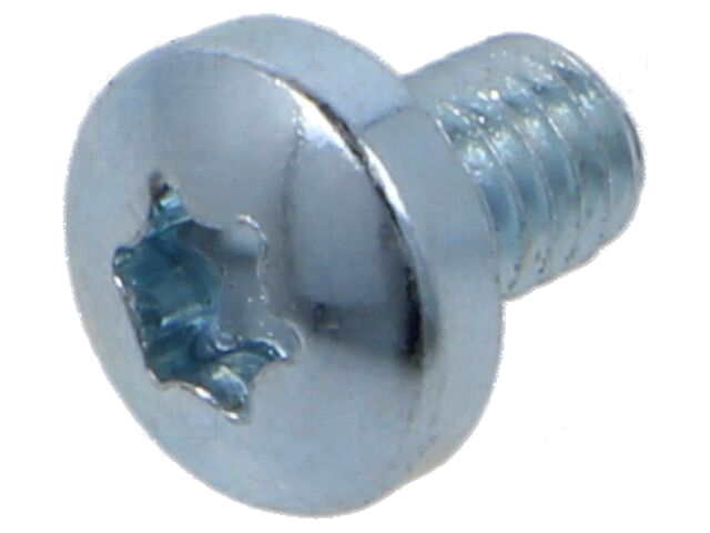 Schroef; M4x6; 0,7; Kop: cilinder; Torx®; TX20; staal; zink Schroef; M4x6; 0,7; Kop: cilinder; Torx®; TX20; staal; zink
